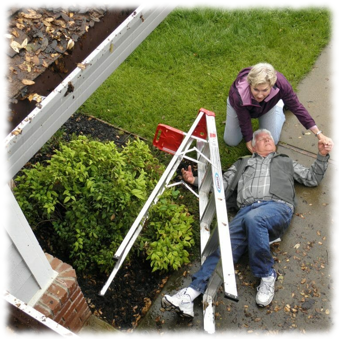 clean gutters safely in Calgary